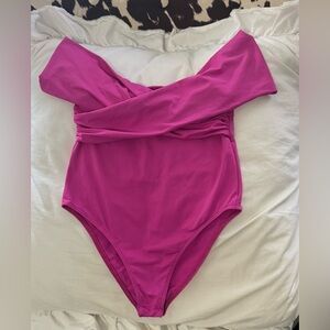 Zara Pink Off-Shoulder Bodysuit